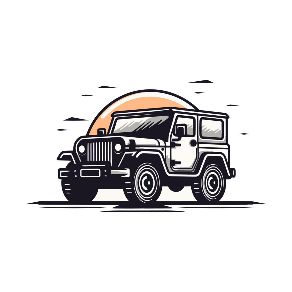 jeep silhouette - génératif ai png