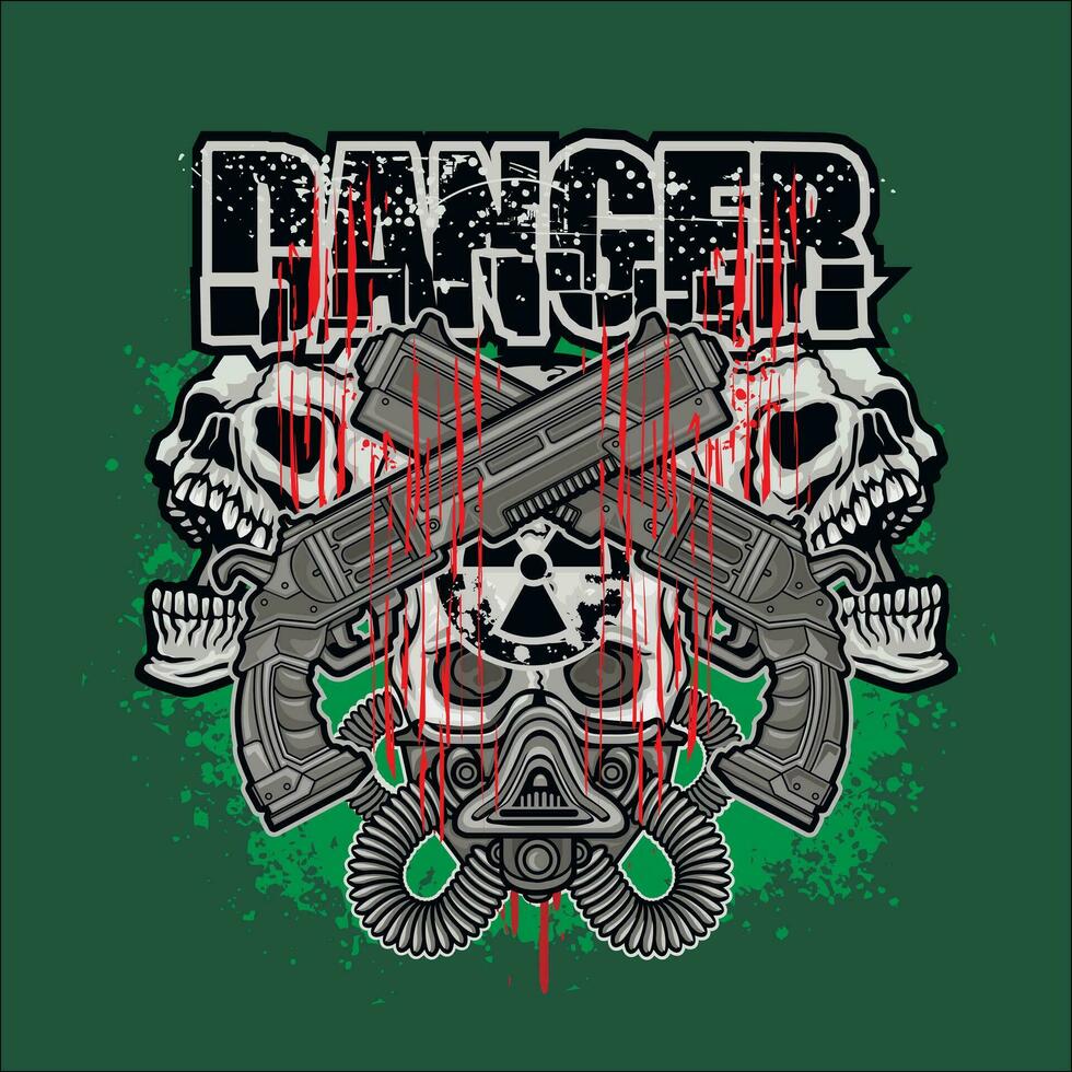 Gothic sign with skull, grunge vintage design t shirts vector