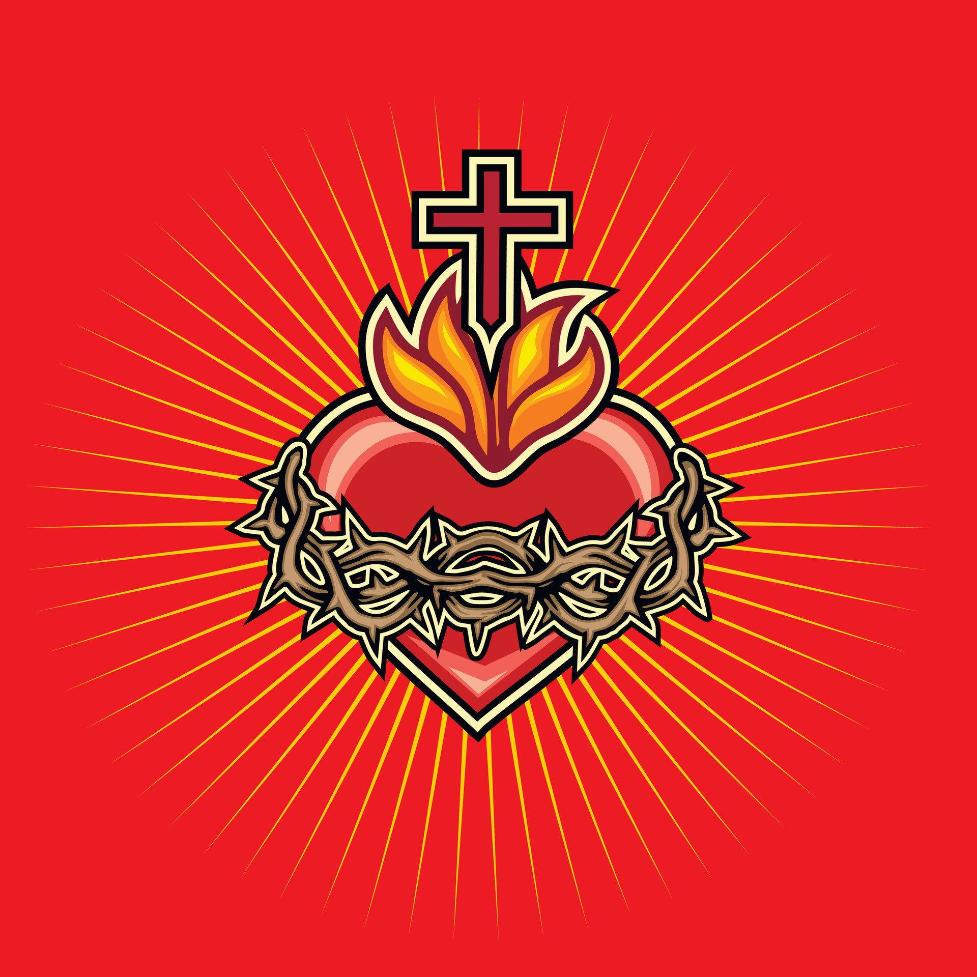 Buy Sacred Heart of Jesus Mercy Light Portrait Wallpaper for your home  decor | Best Quality at Best Price