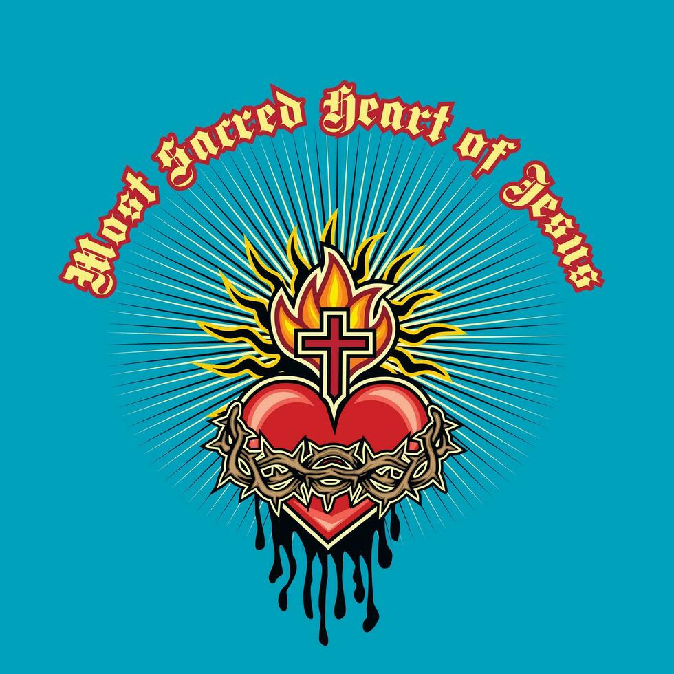 catholic symbol, Most Sacred Heart of Jesus vector