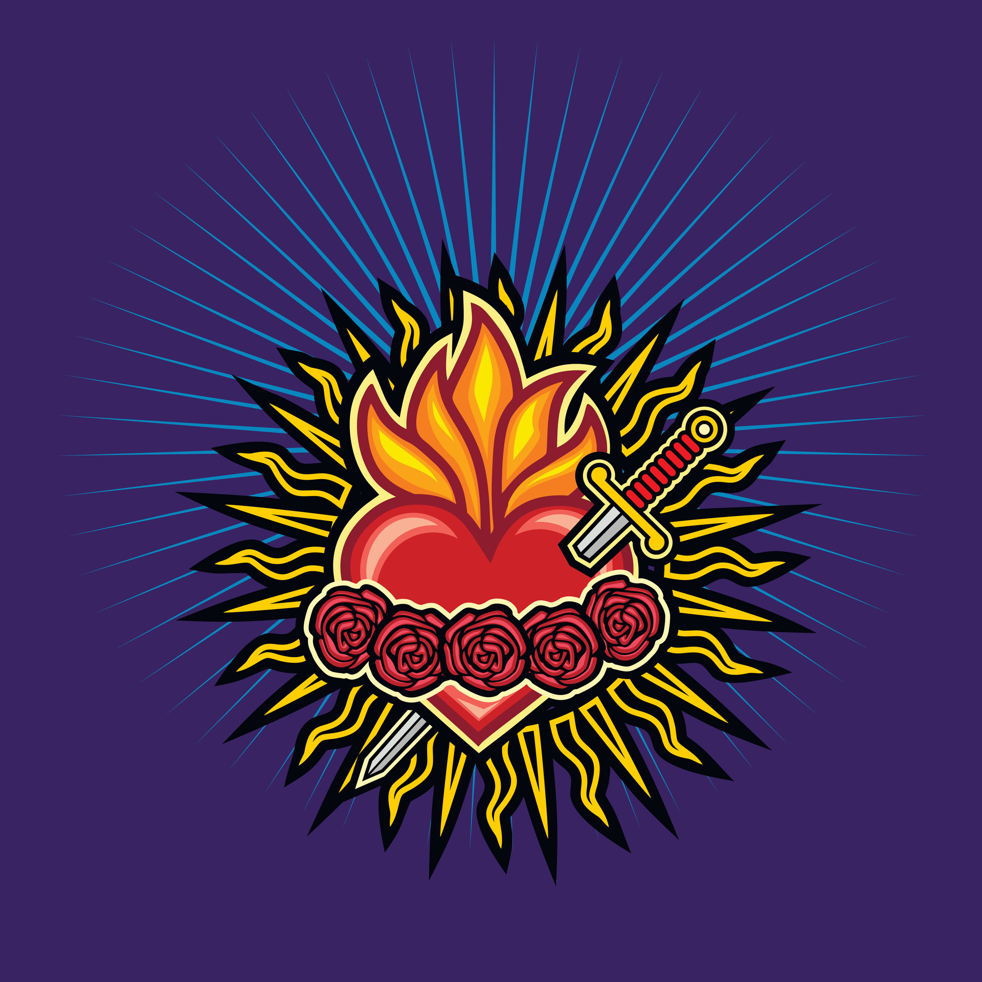 catholic symbol, Immaculate Heart of saint Mary 25231515 Vector Art at