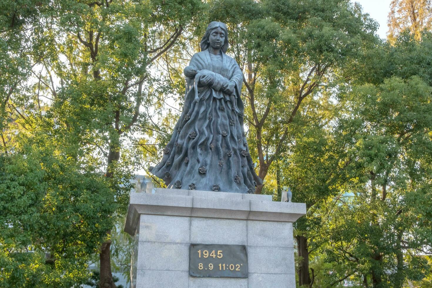 Nagasaki,Kyushu,Japan - October 24, 2018 Statues in Nagasaki peace park photo