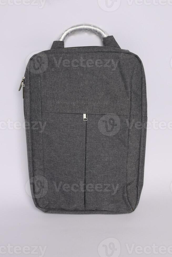 gray color trveling bag front view photo