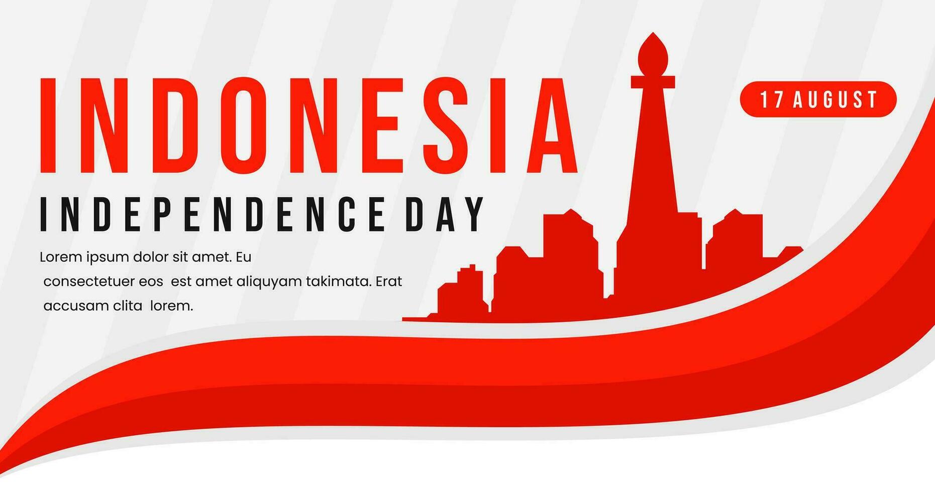 banner indonesia independent day red white background vector