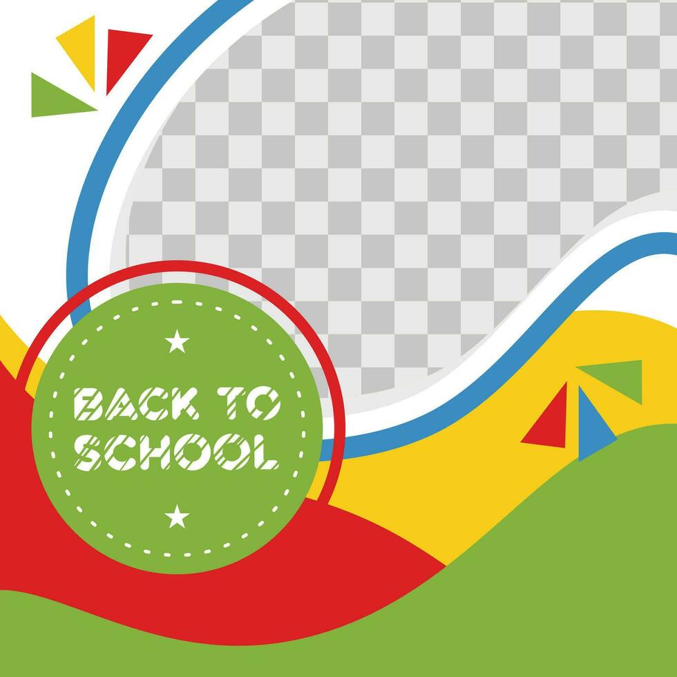 Back to school vector frame border with empty space for a photo