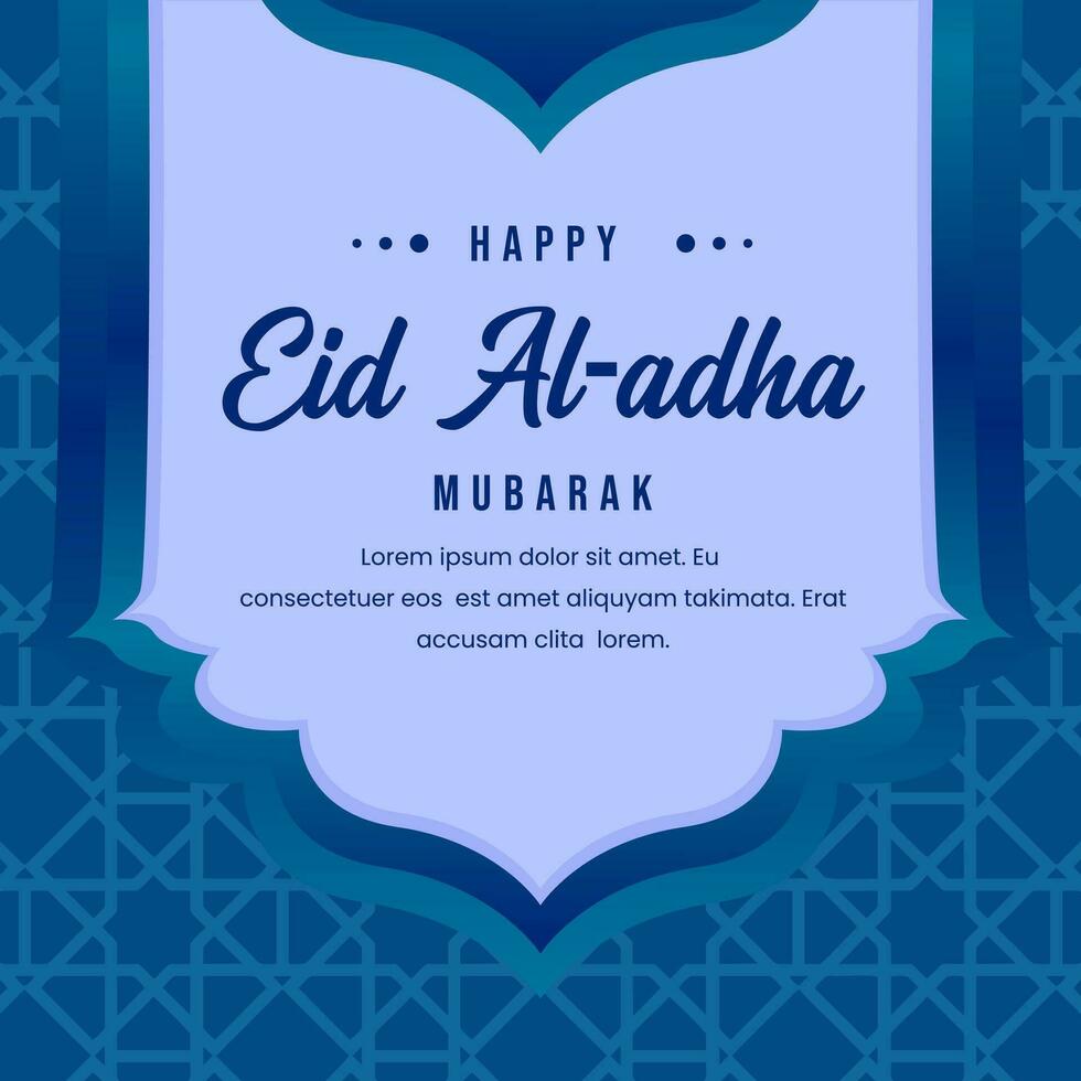blue background Greeting card for the celebration of eid al - adha vector illustration