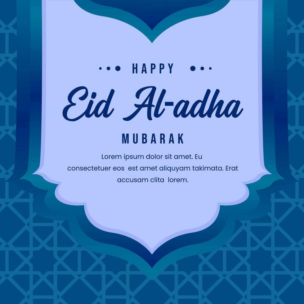 blue background Greeting card for the celebration of eid al - adha vector illustration