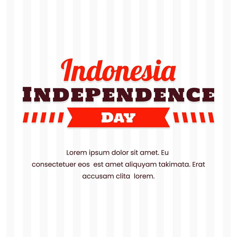 indonesio independencia día saludo diseño en blanco antecedentes vector