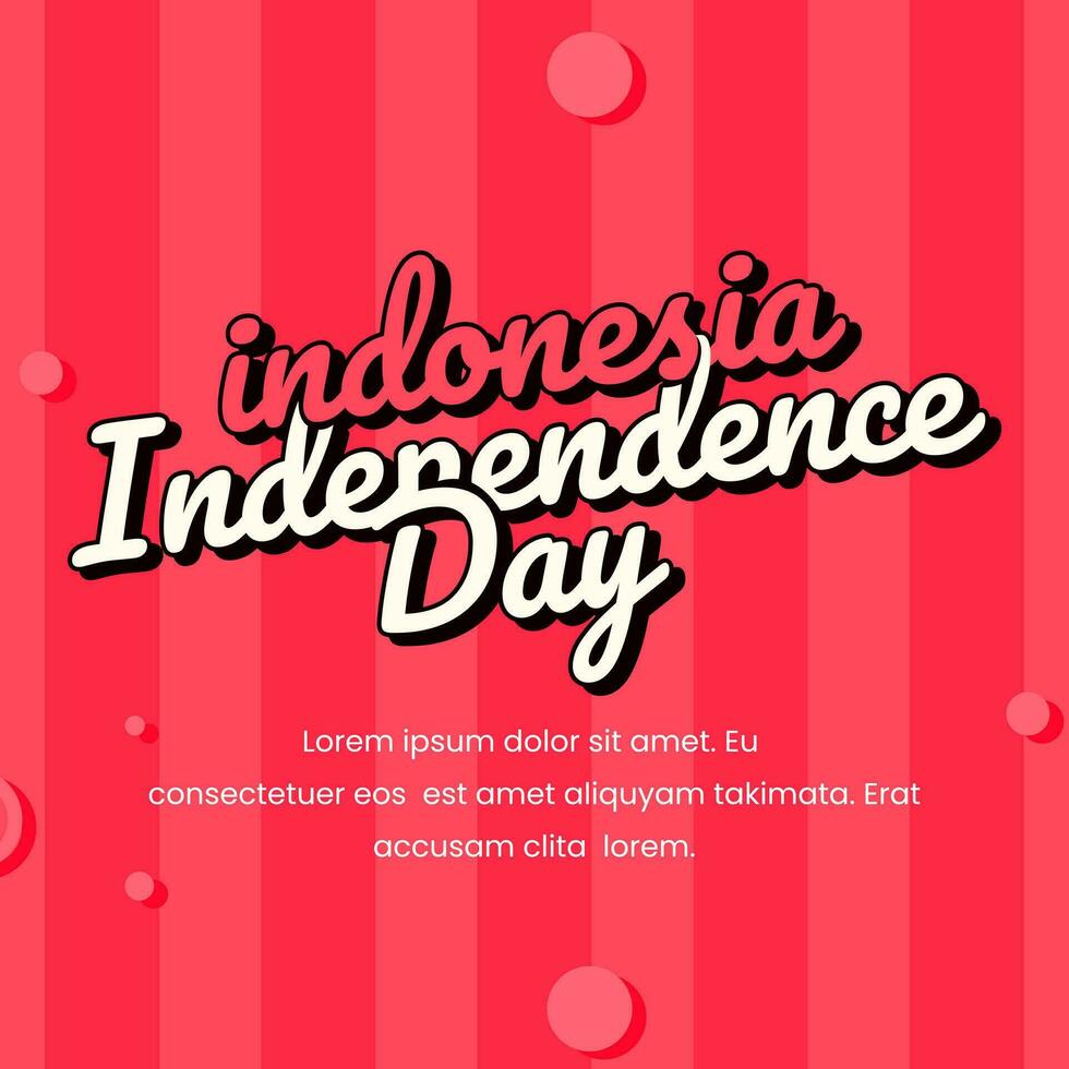 Indonesian independence day greeting with red background vector