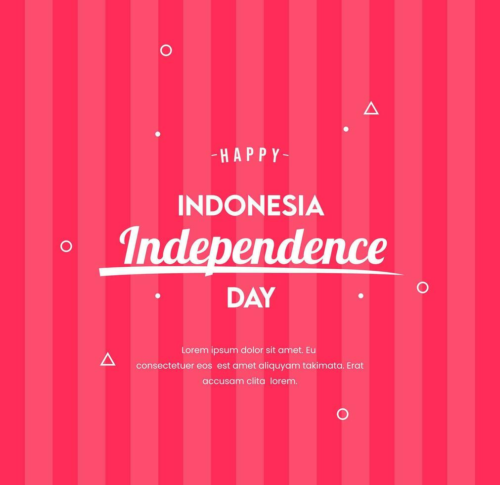 Indonesian independence day greeting with red background vector