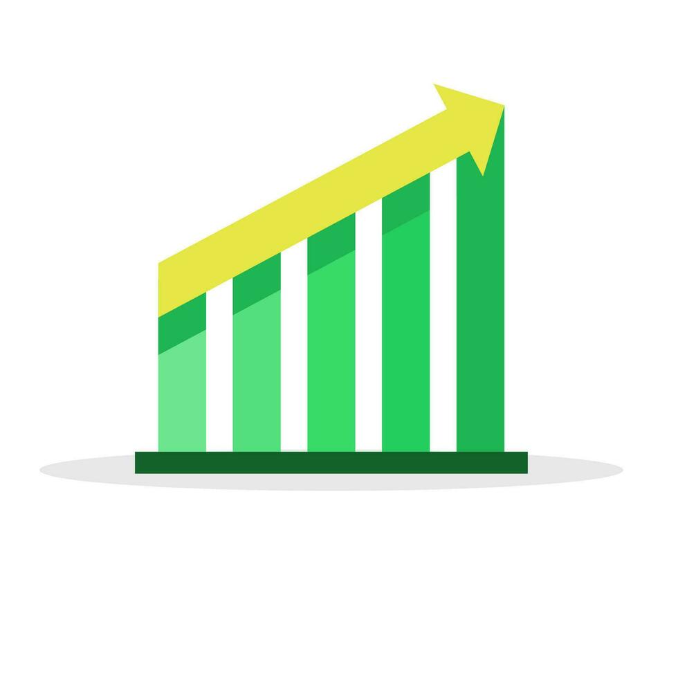 vector sign chart or graph with arrows. Rising stock market or rising economy