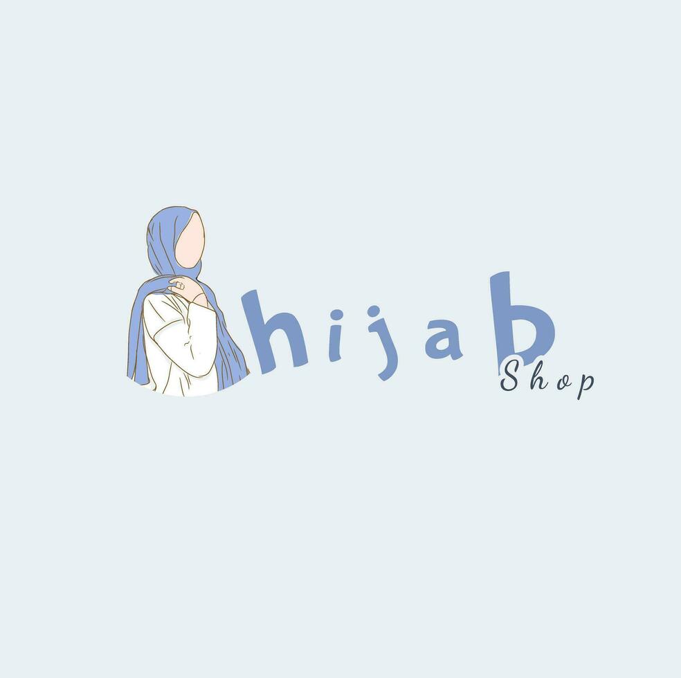 un único logo para un hijab tienda y Adoración herramientas para musulmanes, vector