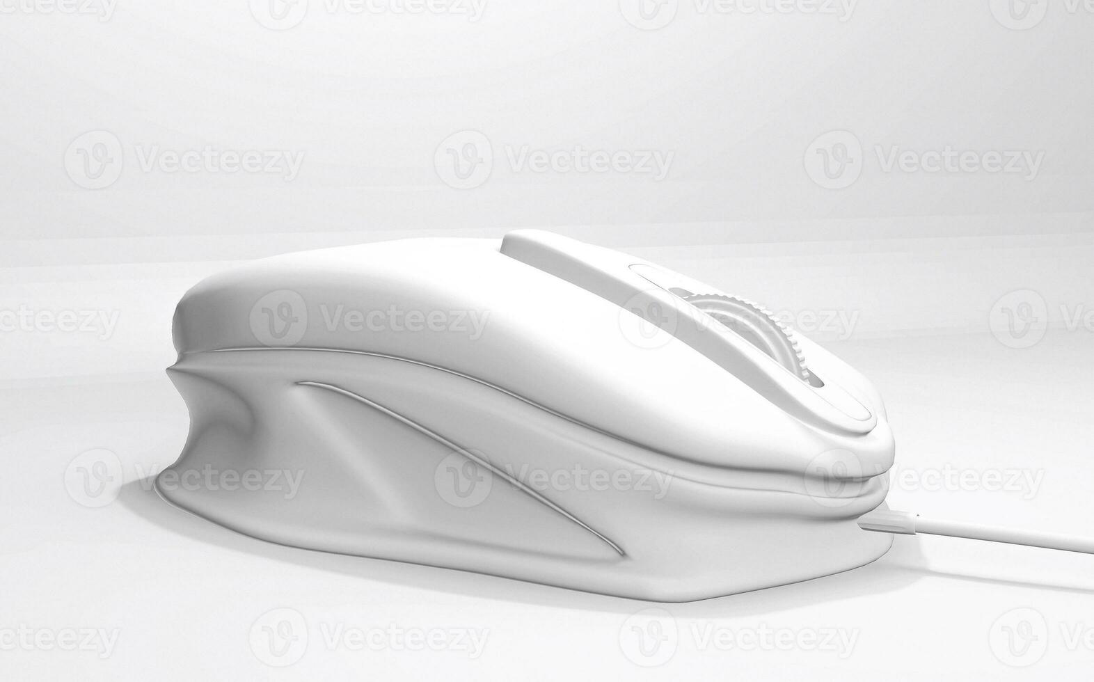 Computer mouse 3d image - mouse mockup model on white background photo