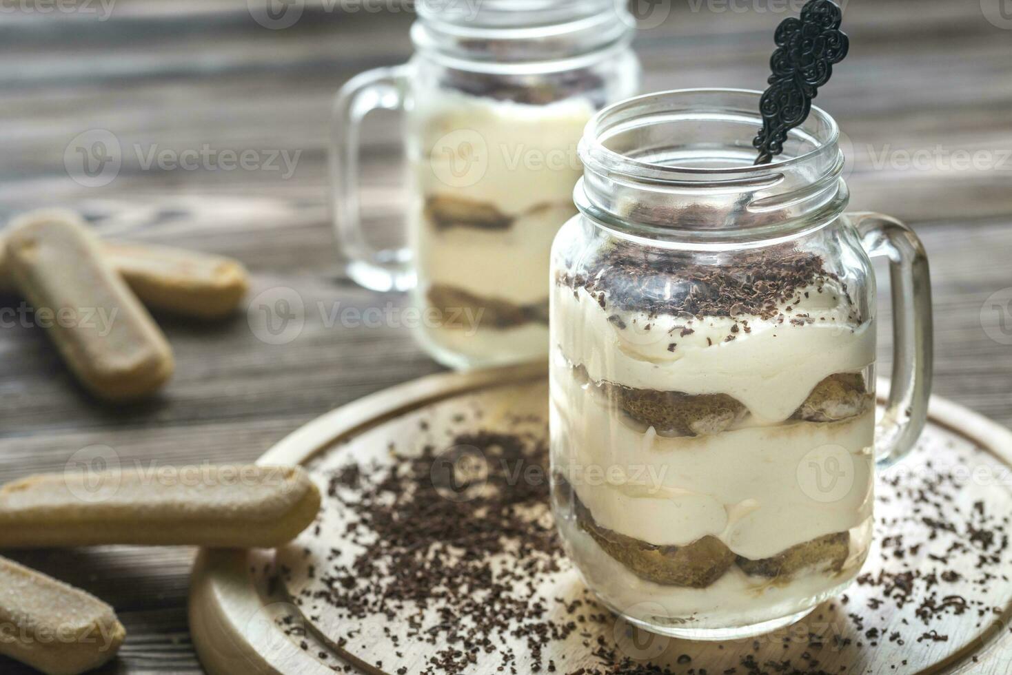 Tiramisu in the mason jars photo