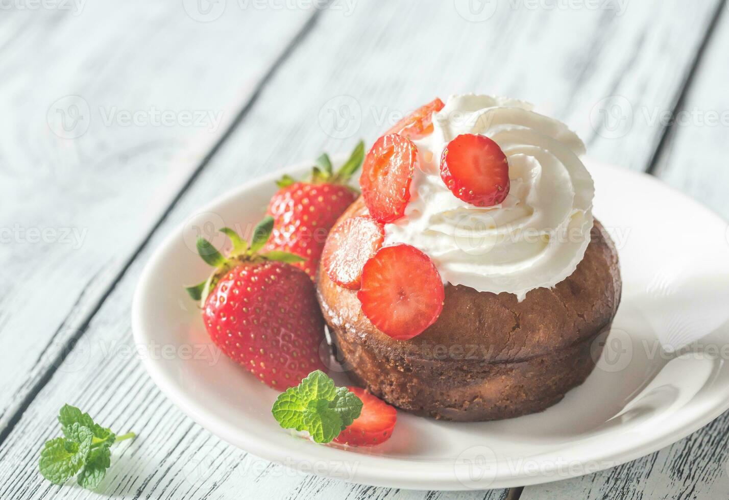 Rum baba closeup photo