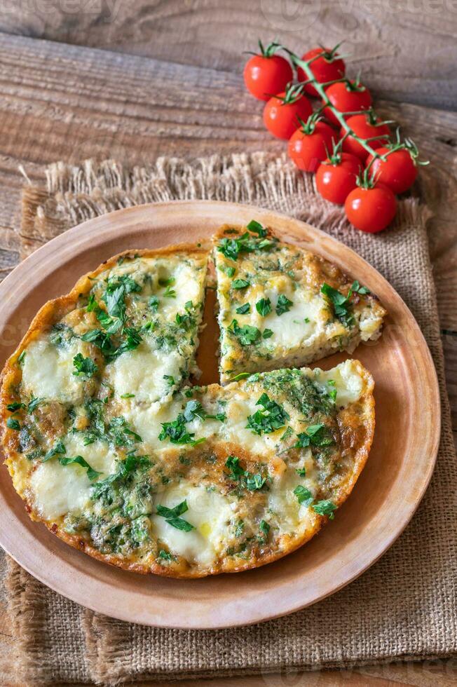 Frittata with ground meat and mozzarella photo