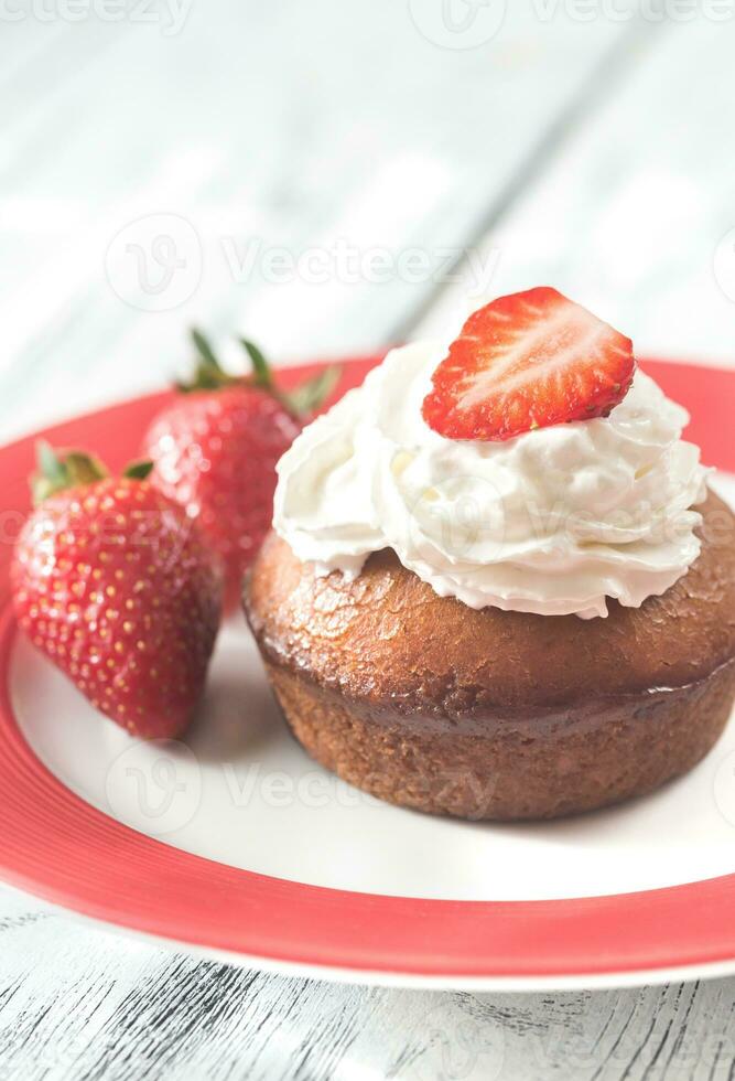 Rum baba closeup photo