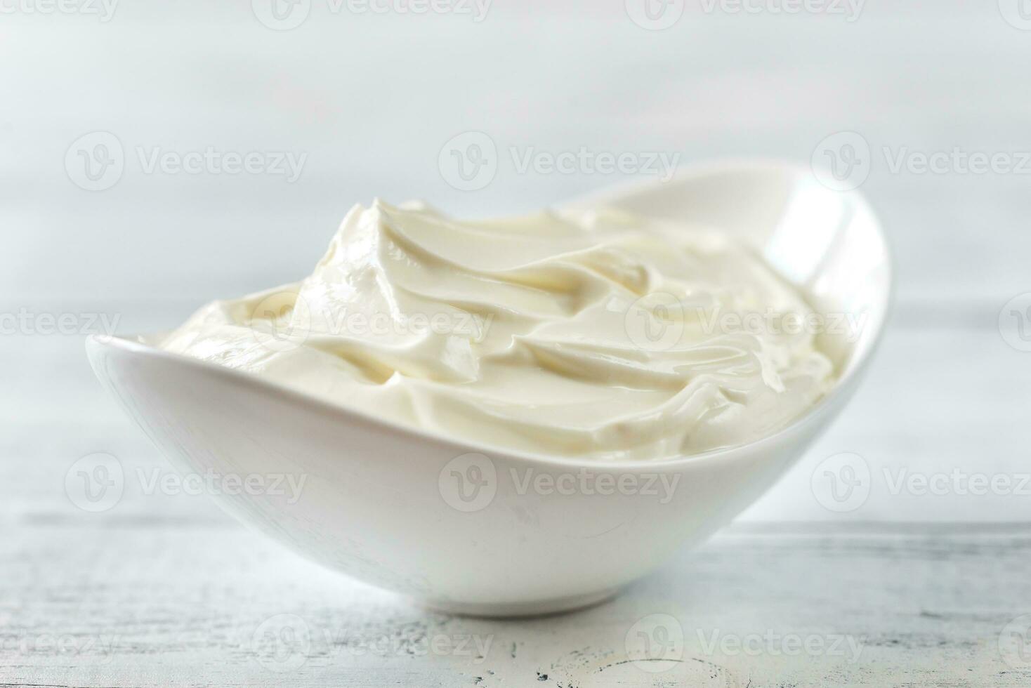 Bowl of Greek yogurt photo