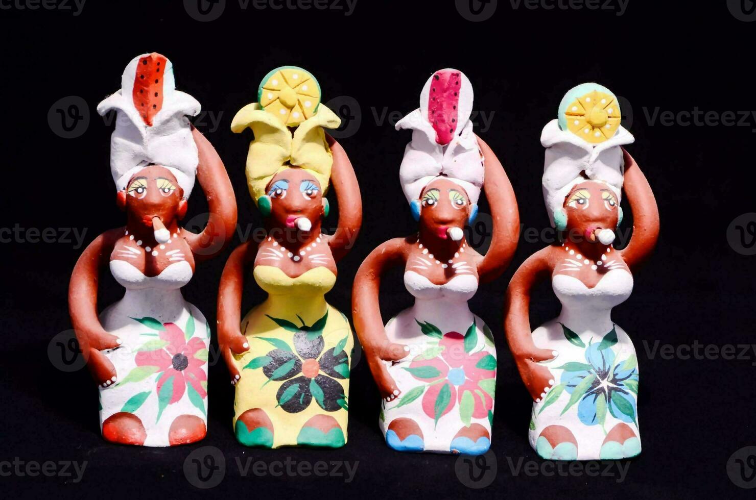 Clay Handmade Statue of a Cuban Woman photo