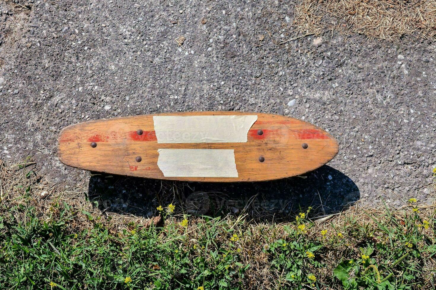 Vintage wooden skateboard photo