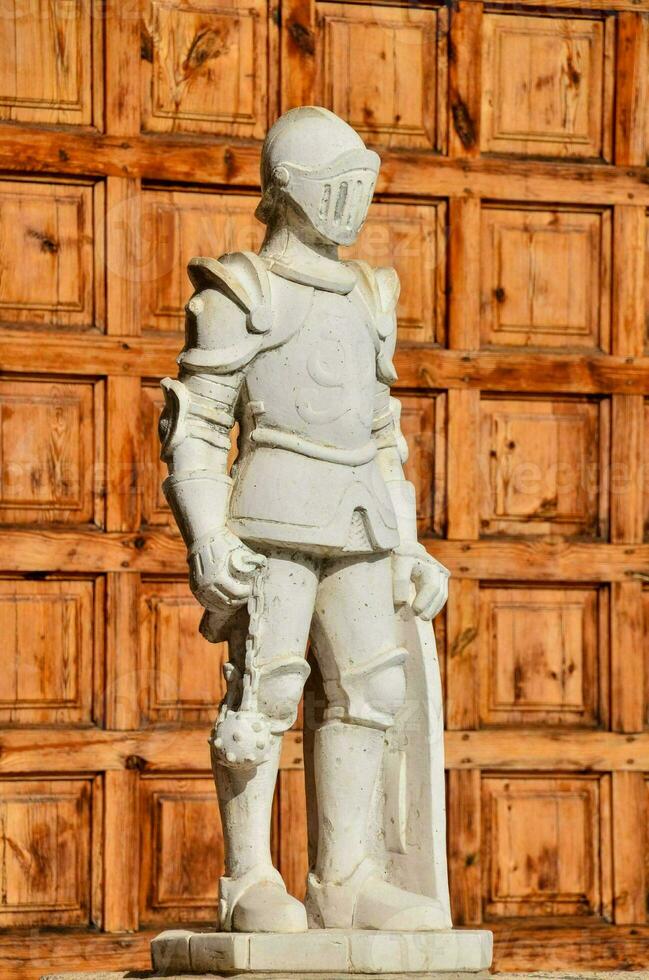 Statue of a Medieval Armor Soldier photo