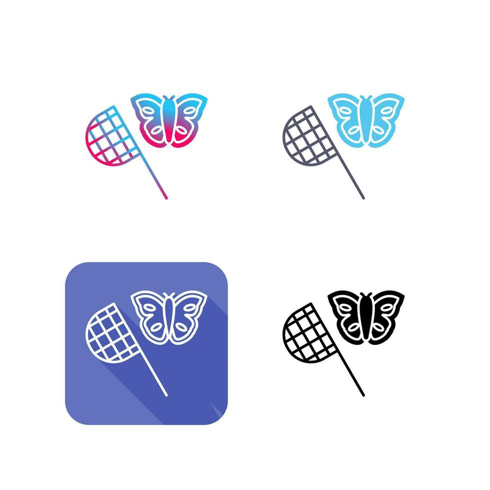 icono de vector de colector de mariposa