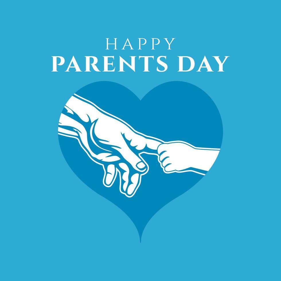 happy parents day greeting card template vector design background illustration with flat style