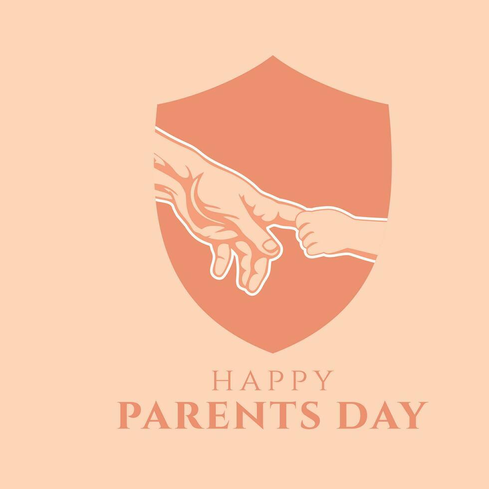 happy parents day greeting card template vector design background illustration with flat style
