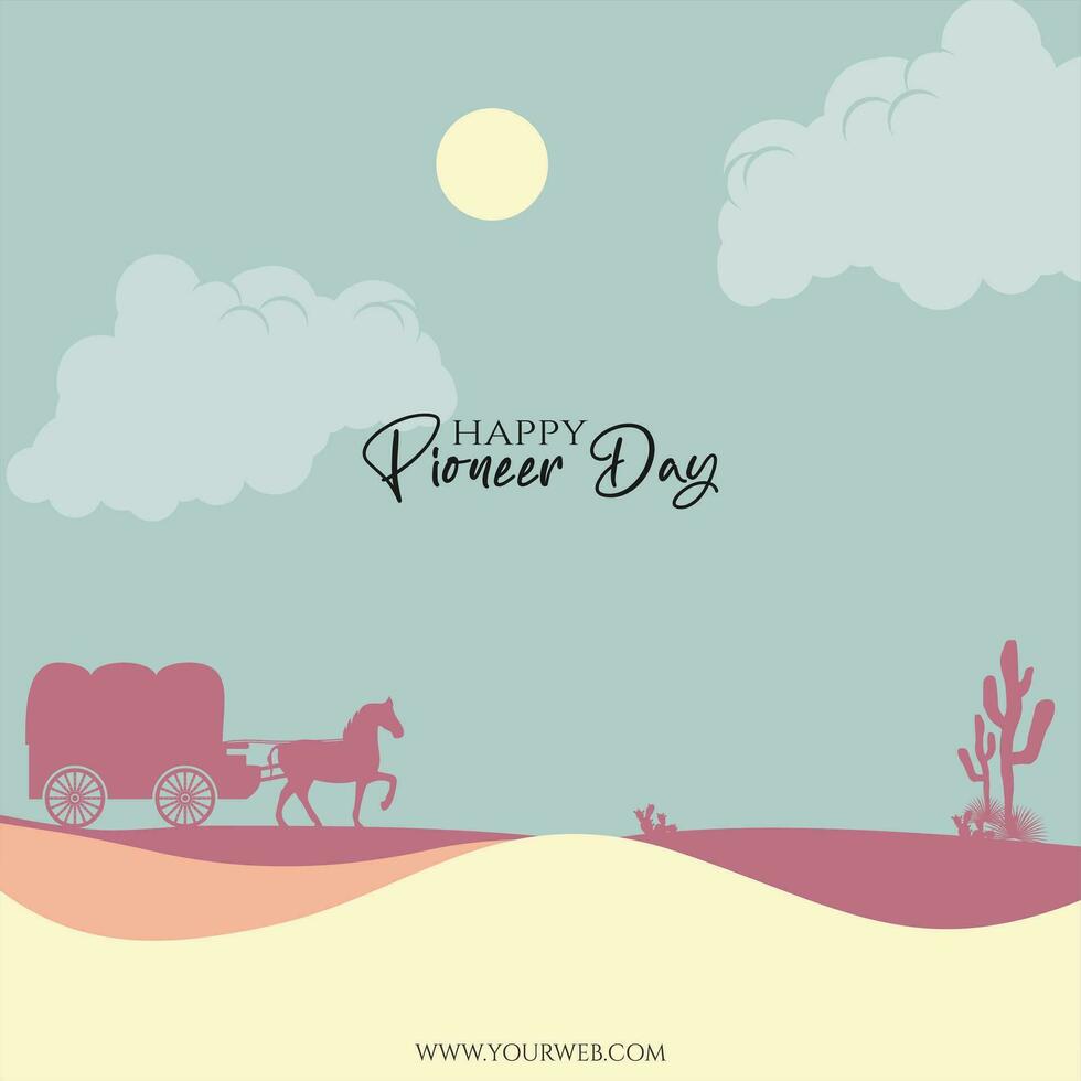 happy pioneer day template design vector