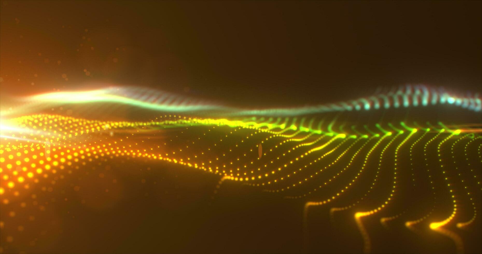 Abstract multicolored glowing waves from particles and dots energy magical futuristic hi-tech, abstract background photo