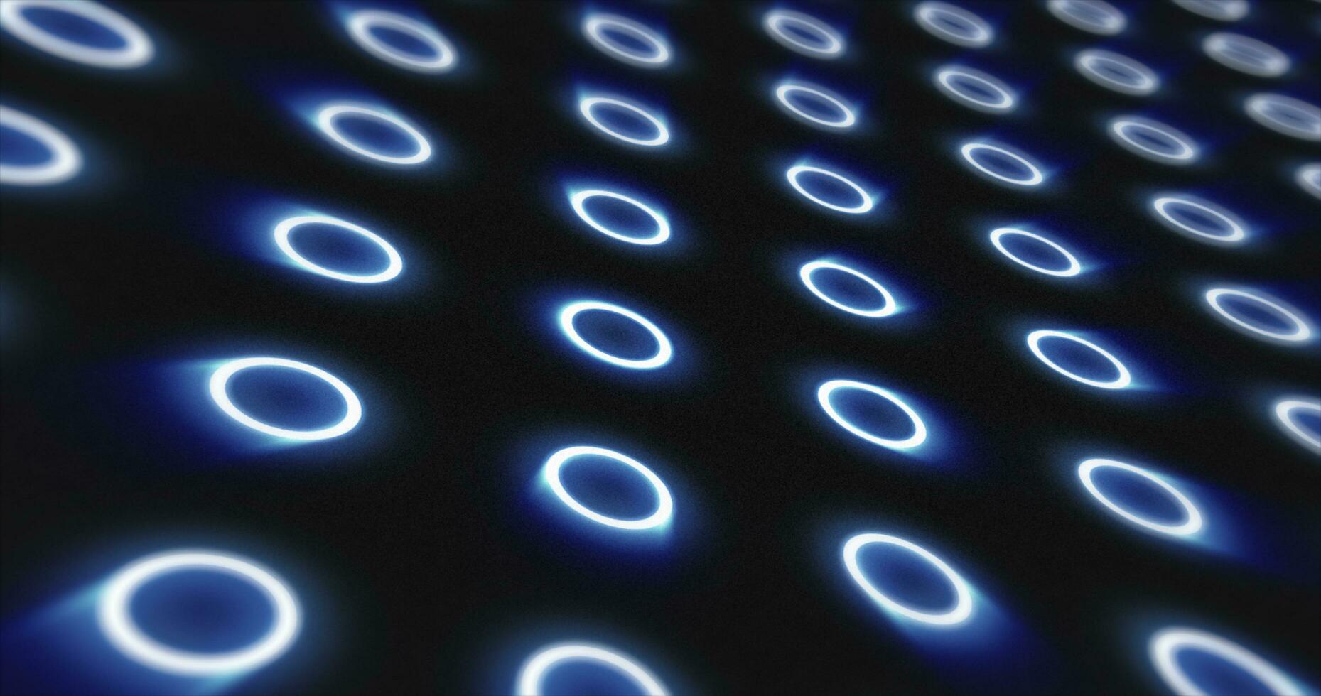 Abstract blue pattern of glowing geometric circles loop futuristic hi-tech black background photo