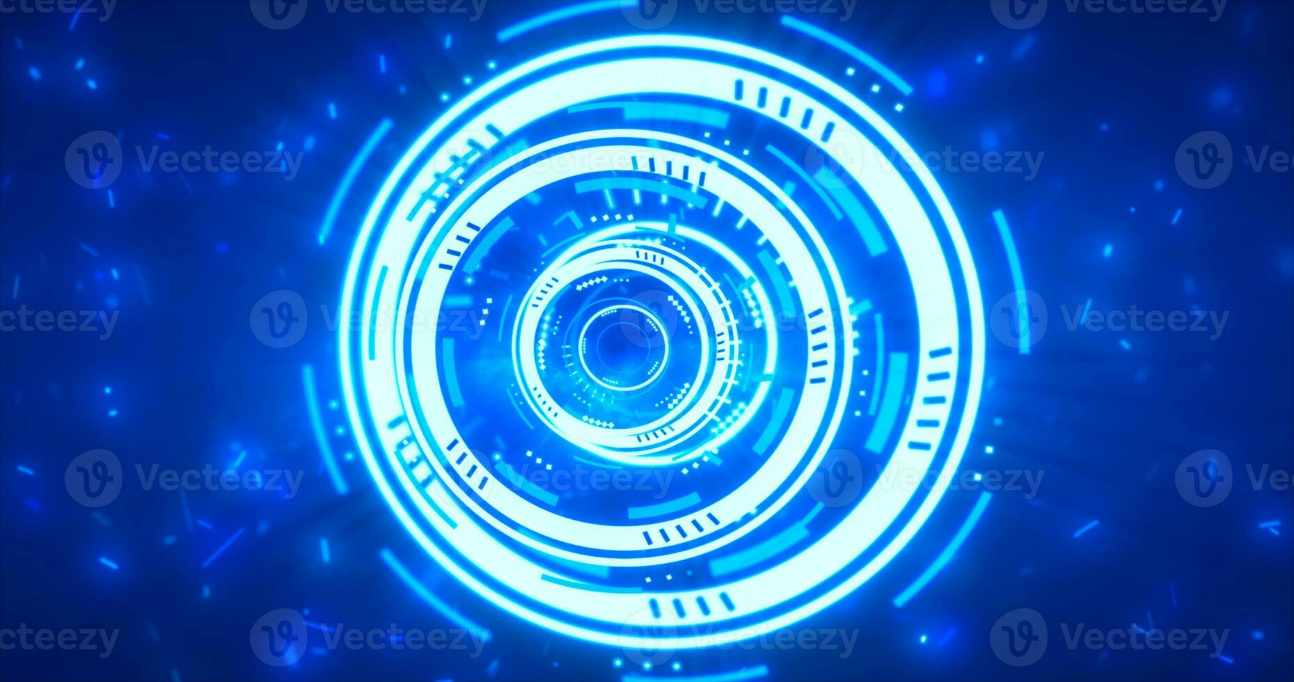 Abstract round blue ring of lines HUD elements circles energy futuristic scientific hi-tech digital abstract HUD background photo