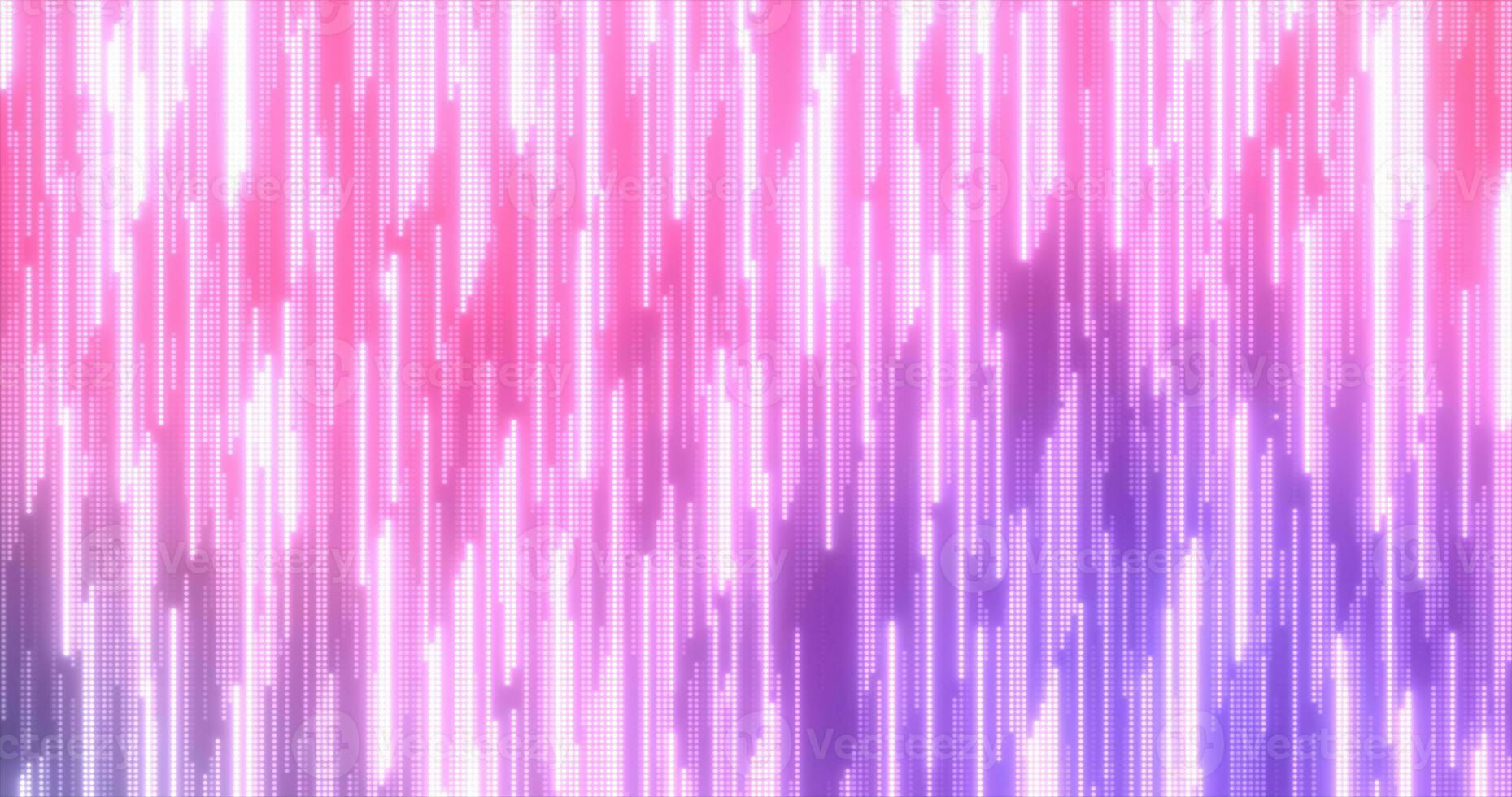 Abstract purple multi-colored glowing flying lines stripes of luminous dots and energy particles abstract disco background photo