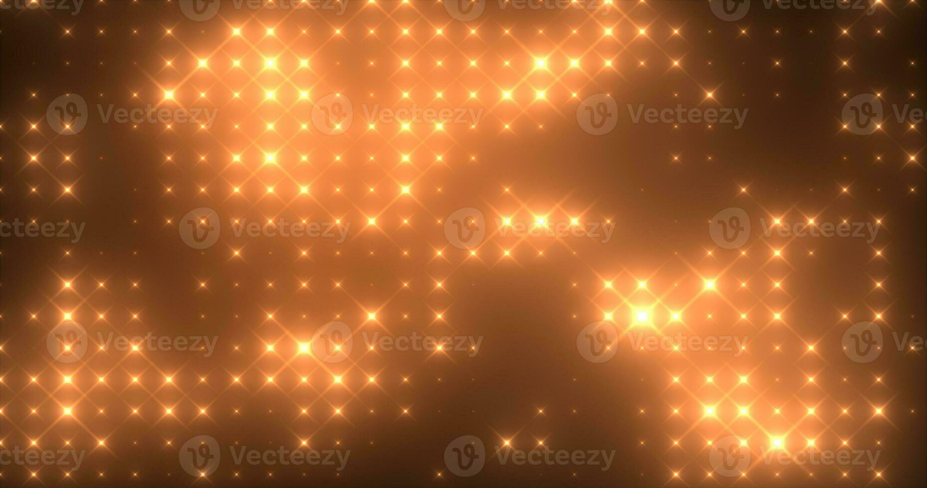 Abstract loop glowing yellow orange disco wall with bright light bulbs abstract background photo