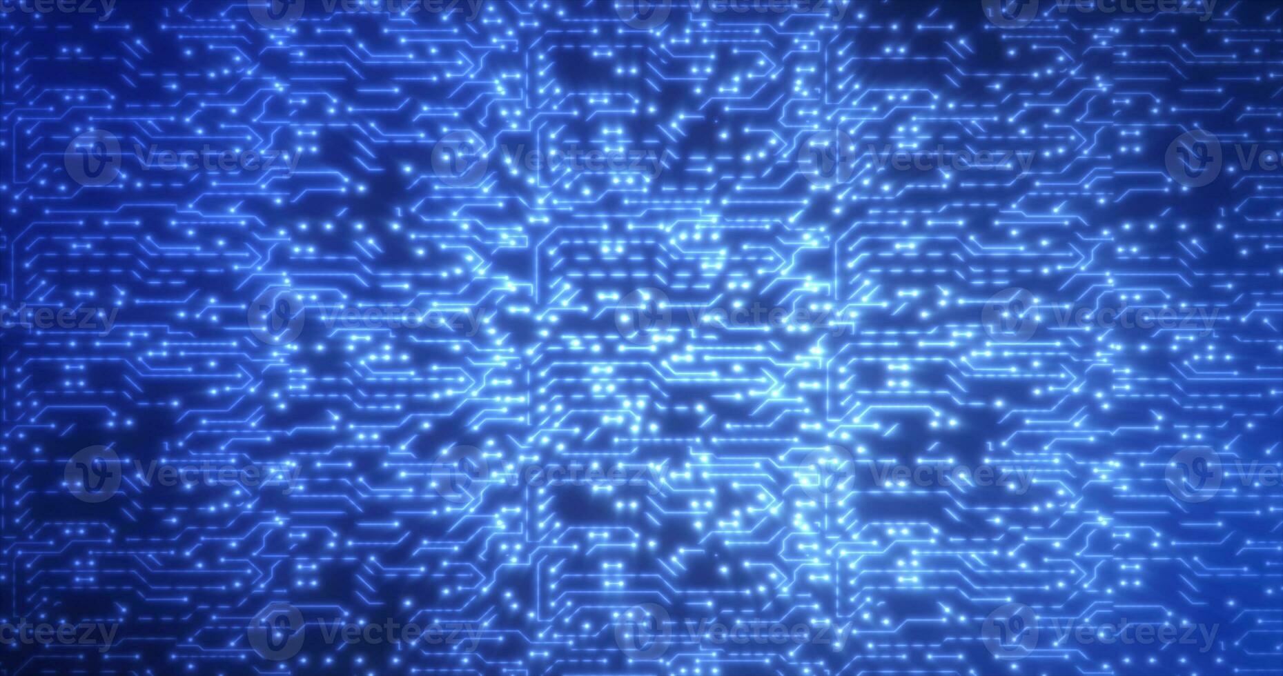 Abstract background of blue computer circuit boards digital hi-tech futuristic of lines and dots photo