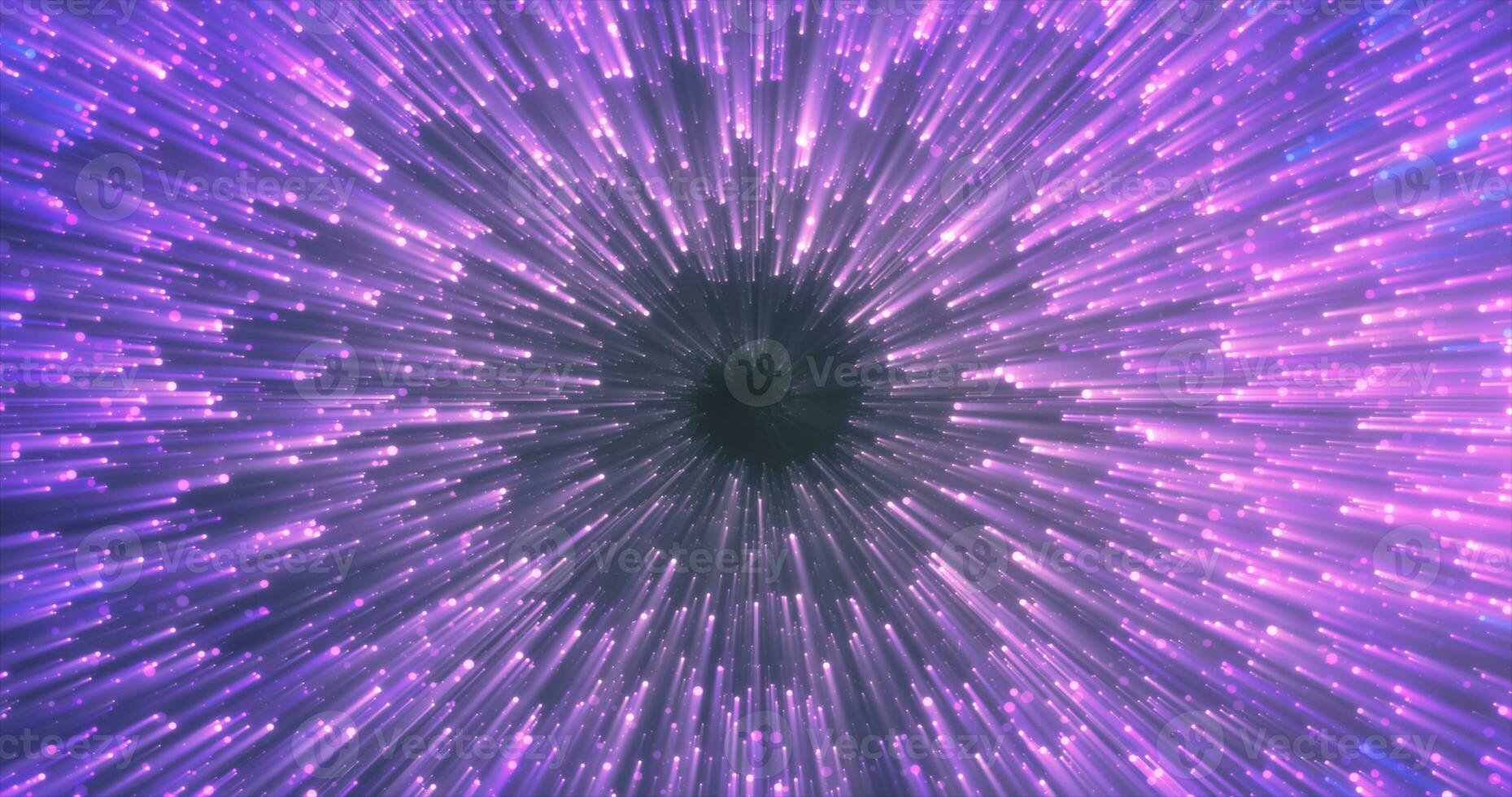 Abstract purple energy magical glowing spiral swirl tunnel particle background with bokeh effect photo