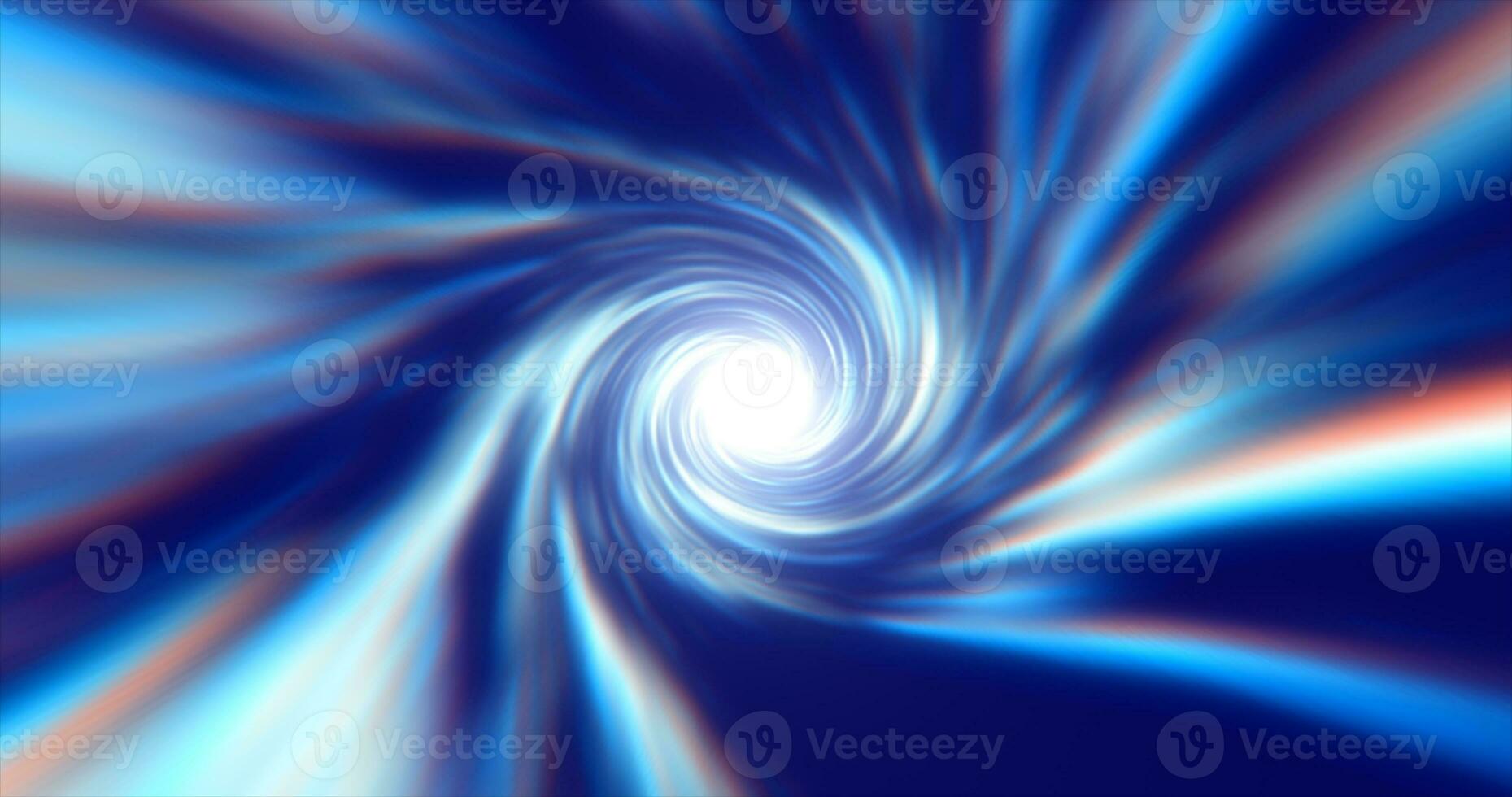Abstract energy blue tunnel twisted swirl of cosmic hyperspace magical bright glowing futuristic hi-tech with blur and speed effect background photo