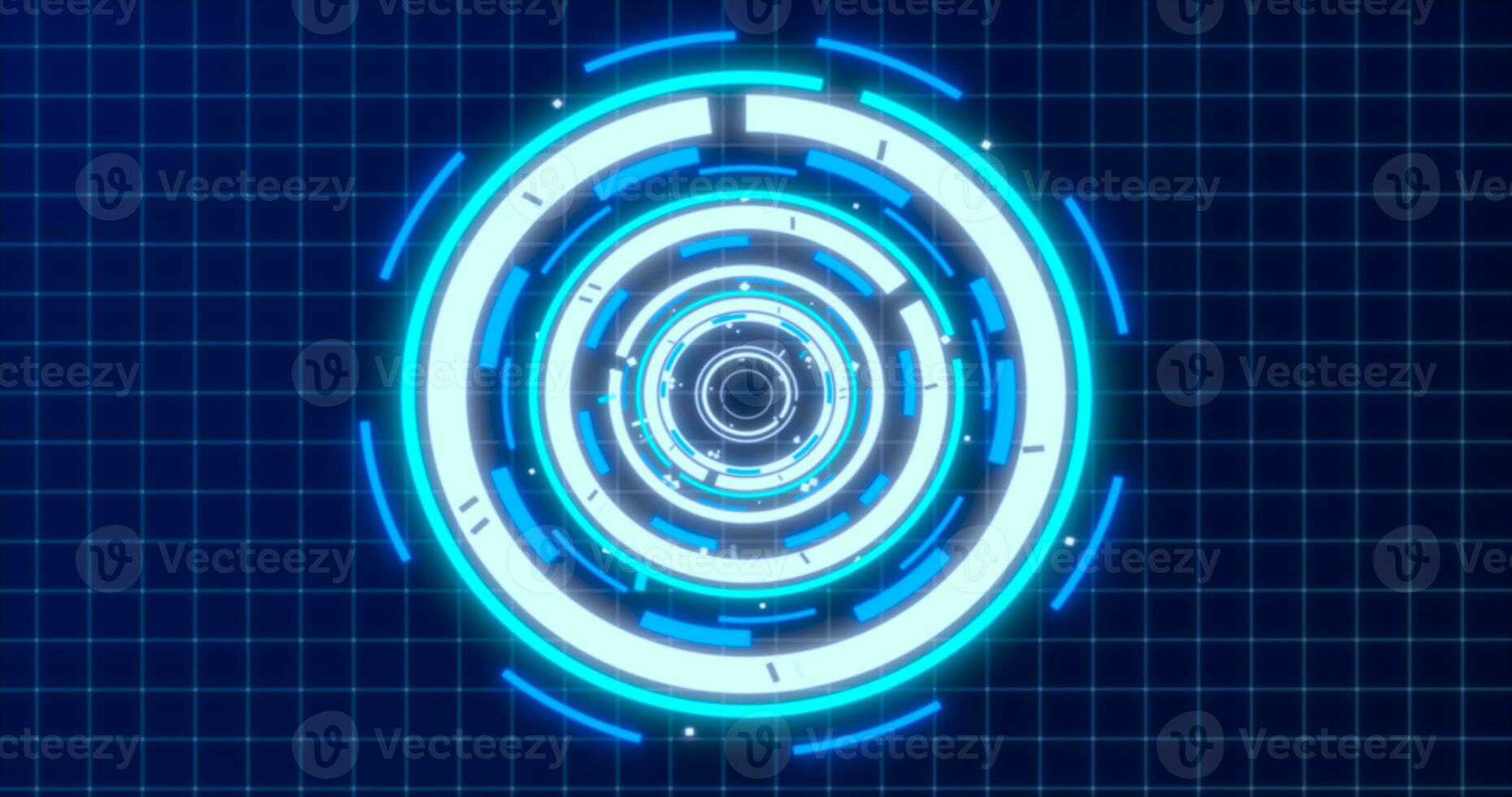 Abstract round blue ring of lines HUD elements circles energy futuristic scientific hi-tech digital abstract HUD background photo