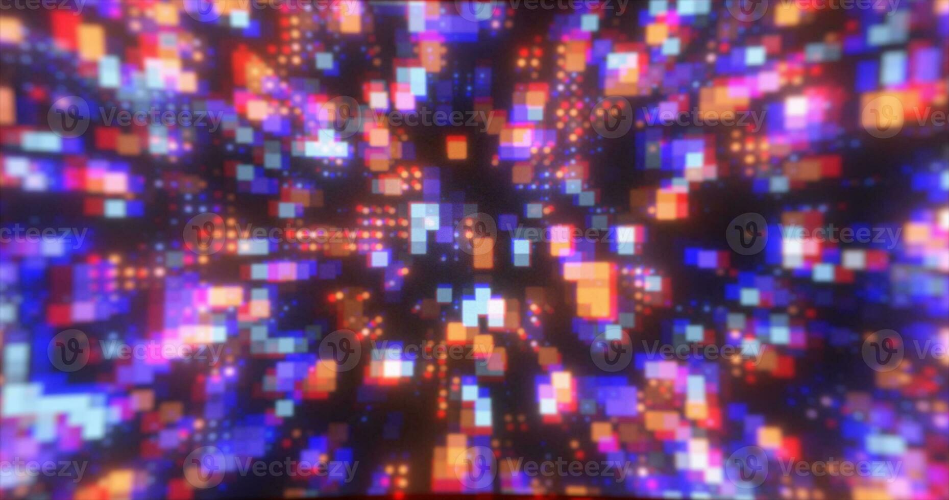 Abstract futuristic hi-tech energy particles dots and squares magical bright glowing background photo