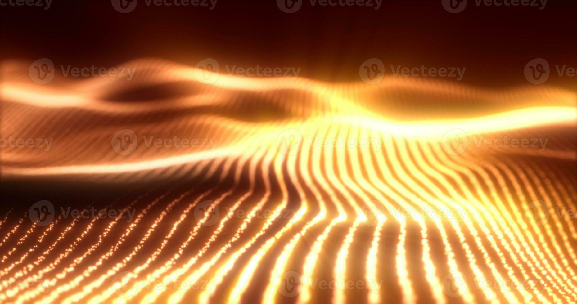 Abstract yellow energy magic waves from glowing particles and lines futuristic hi-tech background photo