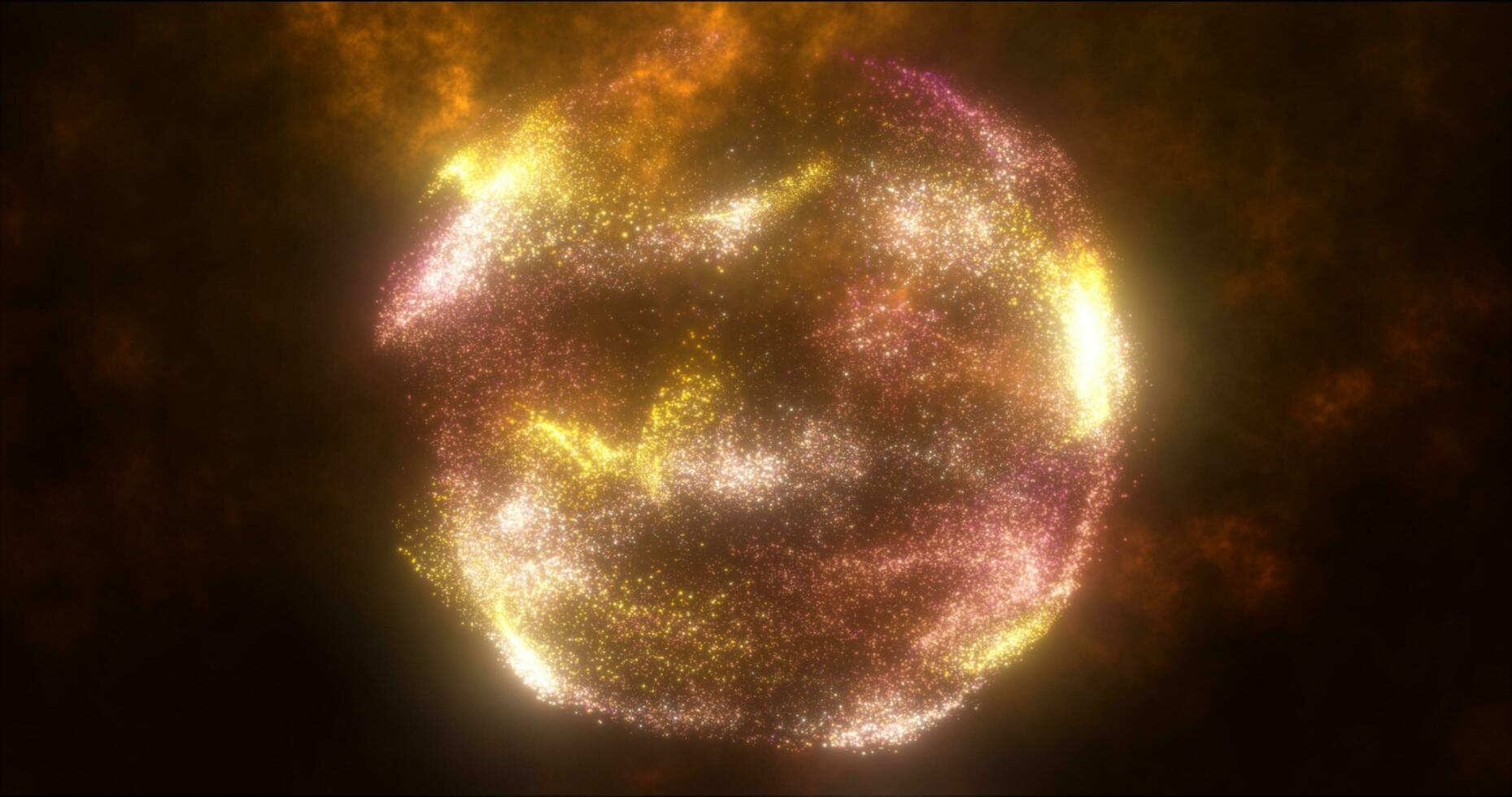 resumen esfera pelota de amarillo brillante brillante volador energía partículas y puntos resumen antecedentes foto