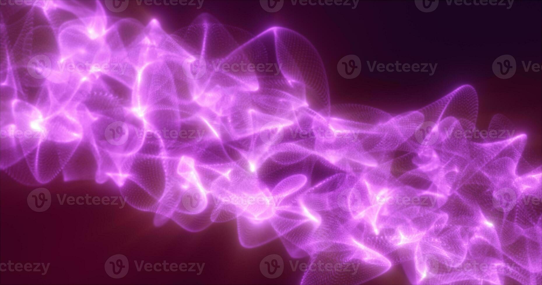 Abstract purple energy waves from futuristic hi-tech mesh particles glowing background photo