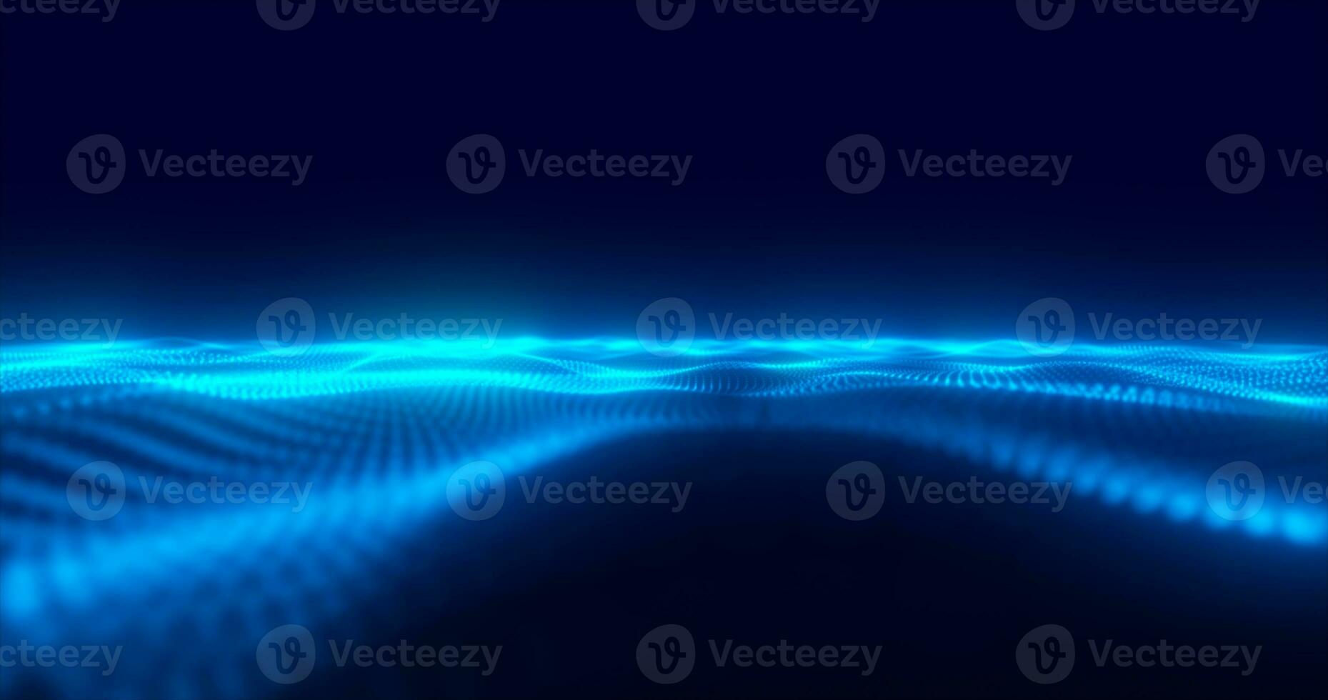 Abstract blue energy surface with magic waves from particles and dots with blur and glow effect abstract background photo