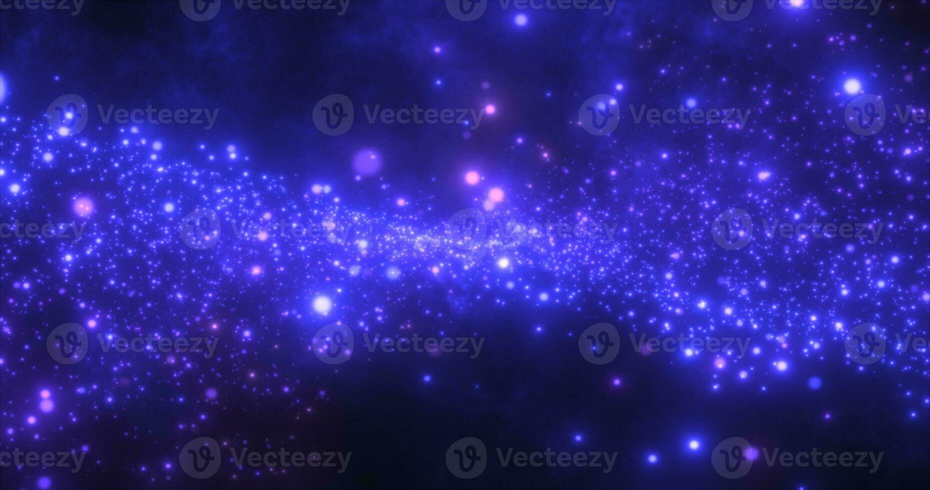 Abstract blue energy particles and waves magical bright glowing futuristic hi-tech with blur effect and bokeh background photo