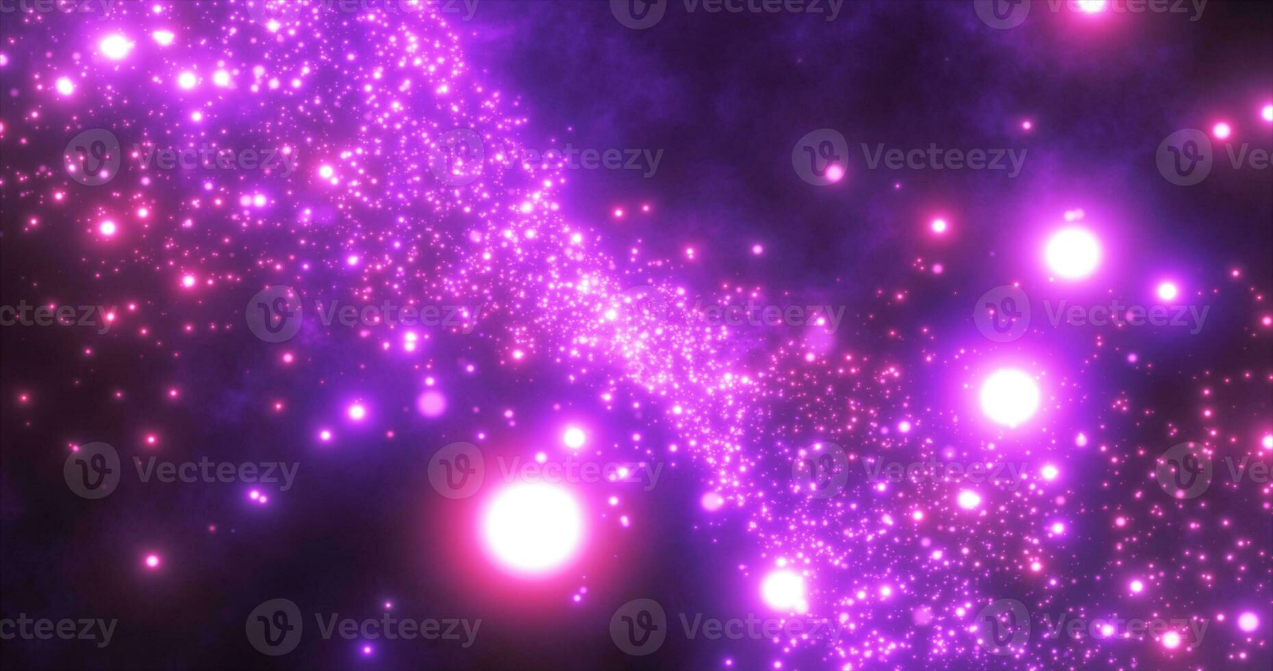Abstract purple energy particles and waves magical bright glowing futuristic hi-tech with blur effect and bokeh background photo