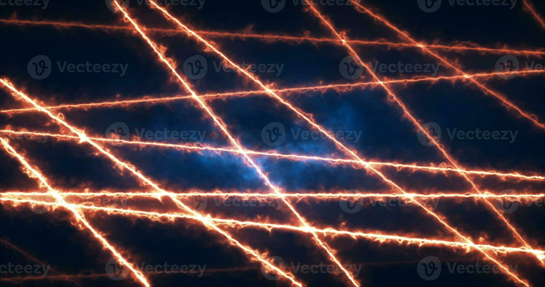 Abstract orange fire neon energy lines magical glowing background photo