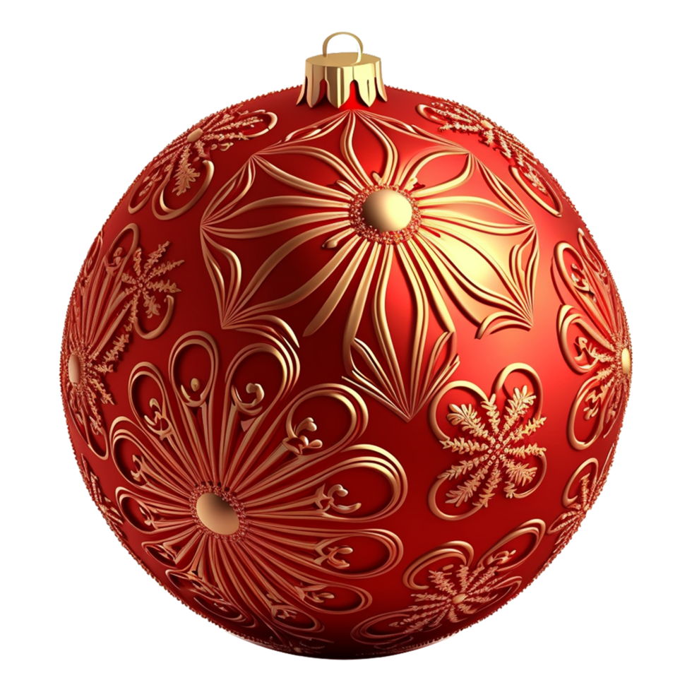 3d Natale decorazione clipart con rosso palle.generative ai png