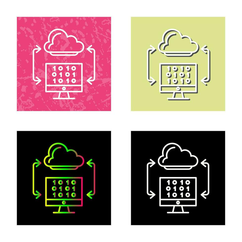icono de vector de codificación de nube