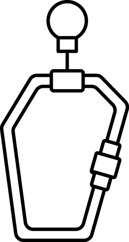 alpinismo o cierre de alambre icono en negro línea. vector