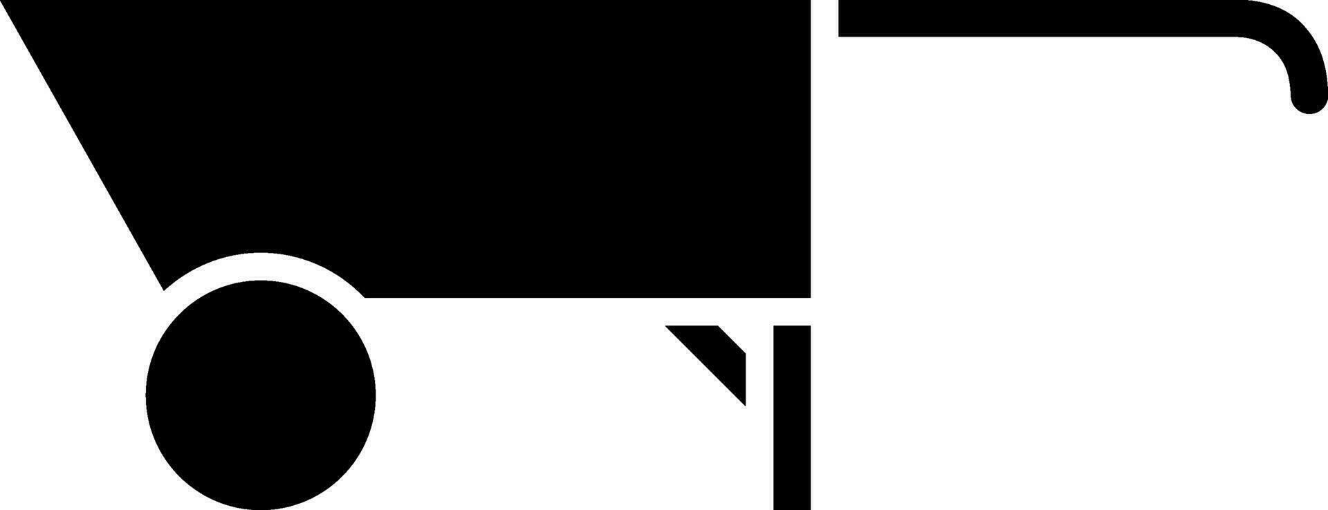 carretilla icono en negro color. vector